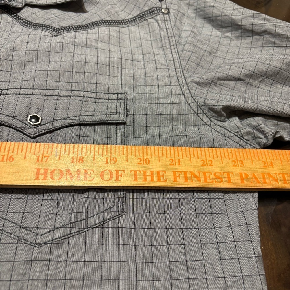 Rock 47 Wrangler Shirt Mens Pearl Snap Western Embroidered Grey Long Sleeve sz L - Picture 11 of 11